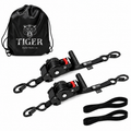 Tiger Australia 25mm x 3m T-Handle™ Retractable Ratchet Straps with Soft Loops 2-Pack