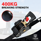 Tiger Australia 19mm x 3m Compact Auto Retractable Ratchet Straps 4-Pack with Soft Loops – 4 Pack