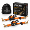 Tiger Australia Swan Hook Series 50mm × 4.5m Heavy-Duty Retractable Ratchet Straps 2-Pack(Orange)
