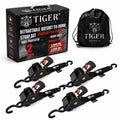 Tiger Australia 50mm x 3m Heavy Duty Auto Retractable Ratchet Straps 4-Pack