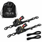 Tiger Australia 25mm x 3m Auto Retractable Ratchet Straps with Soft Loops 2-Pack