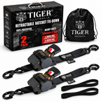 Tiger Australia 50mm × 3m Slow-Retracting Design Ratchet Straps With Soft Loops 4-Pack