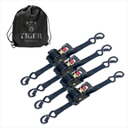25mm x 4.5m Auto Retractable Ratchet Straps 4-Pack