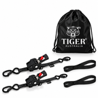 Tiger Australia 19mm x 3m Compact Auto Retractable Ratchet Straps with Soft Loops – 2 Pack