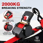Tiger Australia 50mm x 3m Heavy Duty Retractable Ratchet Straps with Soft Loops 2-Pack(Red Limited Edition)