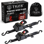 Tiger Australia 50mm × 3m New Auto Slow-Retracting Design Ratchet Straps 2-Pack