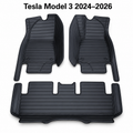 3D All-Weather PU Nappa Floor Mats for Tesla Model 3 2024–2026 | Australian RHD