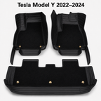 Dual-Layer 3D Floor Mats for Tesla Model Y 2022–2024 – PU Nappa Leather & Removable Carpet | Australian RHD