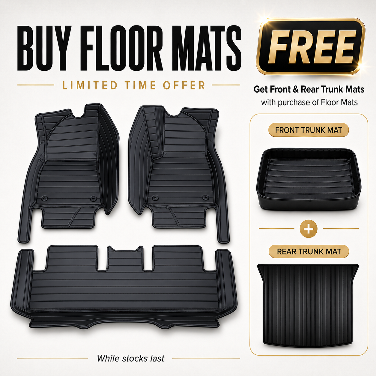 3D PU Nappa Floor Mats for Tesla Model Y 2022–2024 | Australian RHD