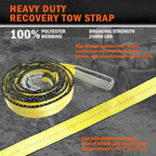 50mm x 4m Heavy Duty Vehicle Recovery Tow Strap for 4x4, Truck, SUV 2-Pack