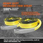 50mm x 4m Heavy Duty Vehicle Recovery Tow Strap for 4x4, Truck, SUV 2-Pack