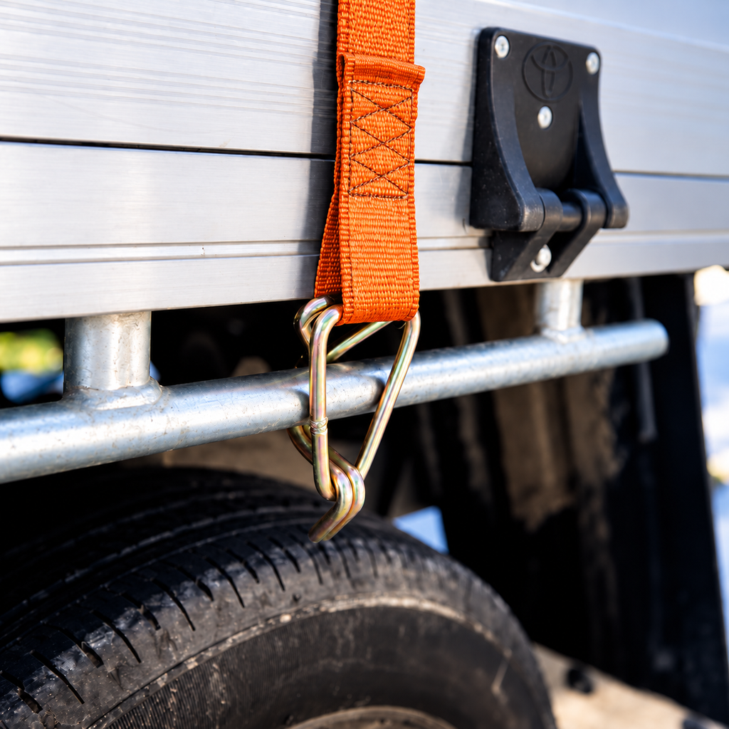 Tiger Australia Swan Hook Series 25mm × 3m Retractable Ratchet Straps 4-Pack(Orange)