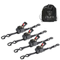 25mm × 4.5m New Auto Slow-Retracting Design Ratchet Straps 4-Pack