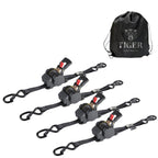 25mm × 4.5m New Auto Slow-Retracting Design Ratchet Straps 4-Pack