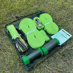Slackline Kit 50mmx22.5 m with Training Line, Ratchet, Tree Protectors and Bag