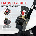 Tiger Australia 19mm x 3m Compact Auto Retractable Ratchet Straps 4-Pack with Soft Loops – 4 Pack