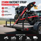 Tiger Australia 25mm x 3m Retractable Ratchet Straps with Soft Loops – 4 Pack (Red Limited Edition)