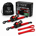Tiger Australia 50mm x 4.5m Heavy Duty Retractable Ratchet Straps with Soft Loops 2-Pack(Red Limited Edition)