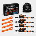 Tiger Australia 25mm x 4.5m Auto Retractable Ratchet Straps with Soft Loops 4-Pack