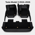 Dual-Layer 3D Floor Mats for Tesla Model 3 2024–2026 – PU Nappa Leather & Removable Carpet | Australian RHD