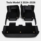 Dual-Layer 3D Floor Mats for Tesla Model 3 2024–2026 – PU Nappa Leather & Removable Carpet | Australian RHD