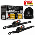 Tiger Australia 50mm x 4.5m Retractable Ratchet Straps 8-Pack Value Pack