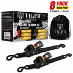 Tiger Australia 50mm x 4.5m Retractable Ratchet Straps 8-Pack Value Pack