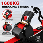 Tiger Australia 50mm x 4.5m Heavy Duty Retractable Ratchet Straps with Soft Loops 2-Pack(Red Limited Edition)