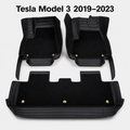 Dual-Layer 3D Floor Mats for Tesla Model 3 2019–2023 – PU Nappa Leather & Removable Carpet | Australian RHD