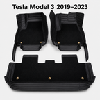 Dual-Layer 3D Floor Mats for Tesla Model 3 2019–2023 – PU Nappa Leather & Removable Carpet | Australian RHD