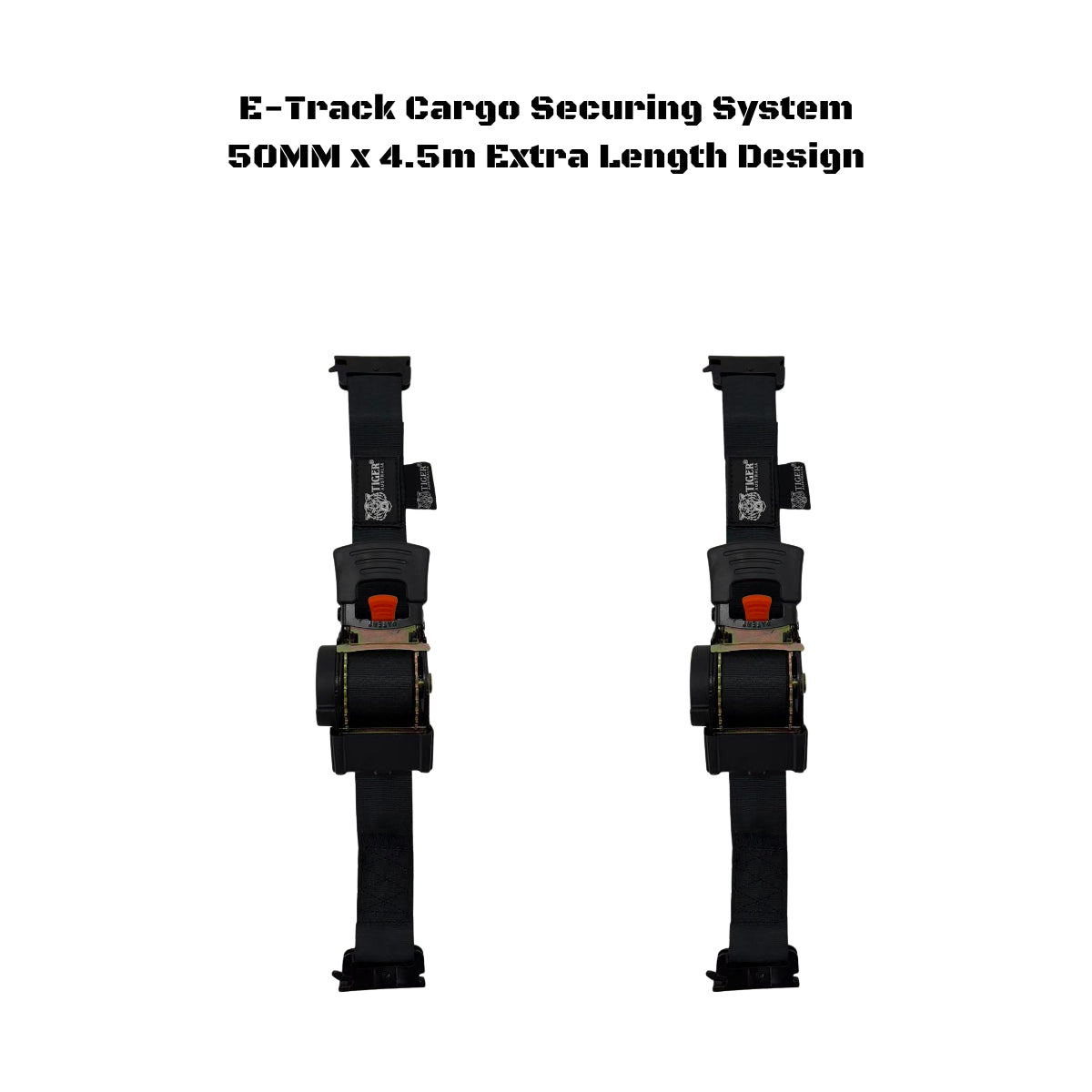 50mm x 4.5m Retractable E-Track Ratchet Straps-New Release Stainless Steel Spring Design