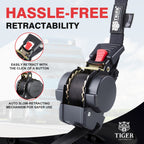 25mm × 4.5m New Auto Slow-Retracting Design Ratchet Straps 4-Pack