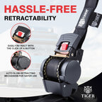 50mm × 3m New Auto Slow-Retracting Design Ratchet Straps 2-Pack