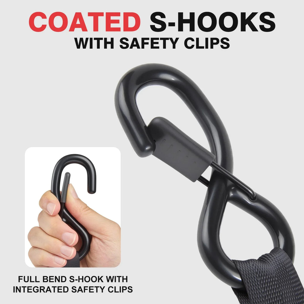 Tiger Australia 19mm x 3m Compact Auto Retractable Ratchet Straps 4-Pack with Soft Loops – 4 Pack