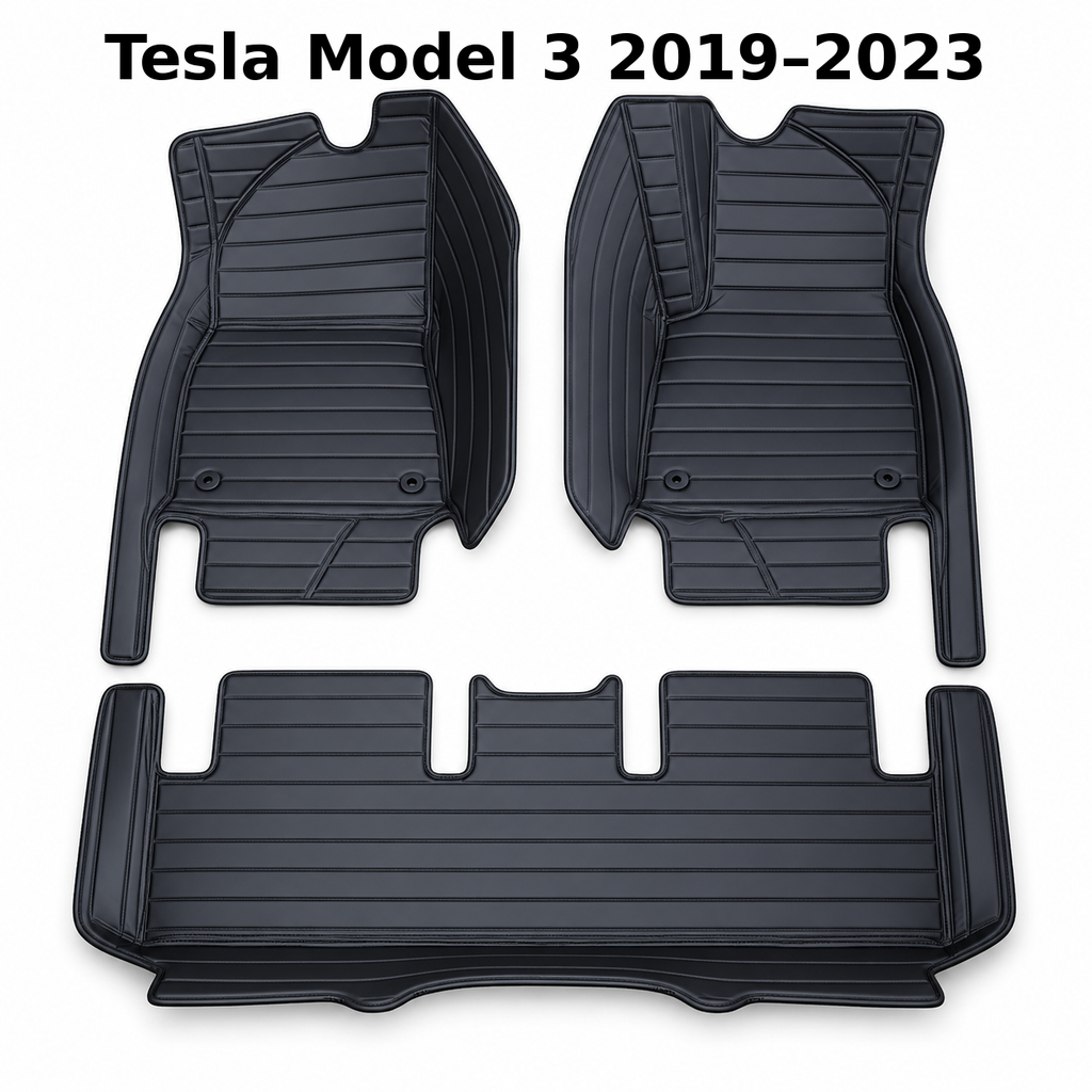 3D All-Weather PU Nappa Floor Mats for Tesla Model 3 2019–2023 | Australian RHD