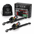 Tiger Australia 50mm x 4.5m Heavy Duty Auto Retractable Ratchet Straps 2-Pack