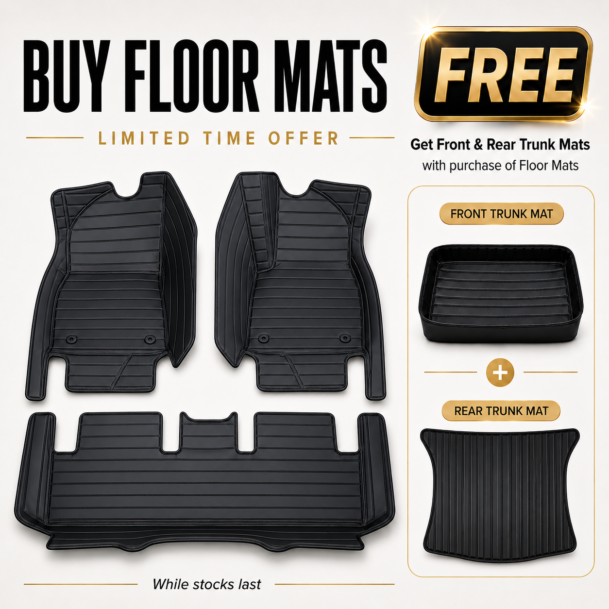 3D PU Nappa Floor Mats for Tesla Model 3 2019–2023 | Australian RHD