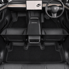 Dual-Layer 3D Floor Mats for Tesla Model Y 2022–2024 – PU Nappa Leather & Removable Carpet | Australian RHD