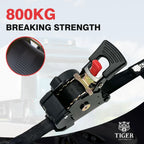 Tiger Australia Swan Hook Series 25mm × 3m Retractable Ratchet Straps 4-Pack(Black)