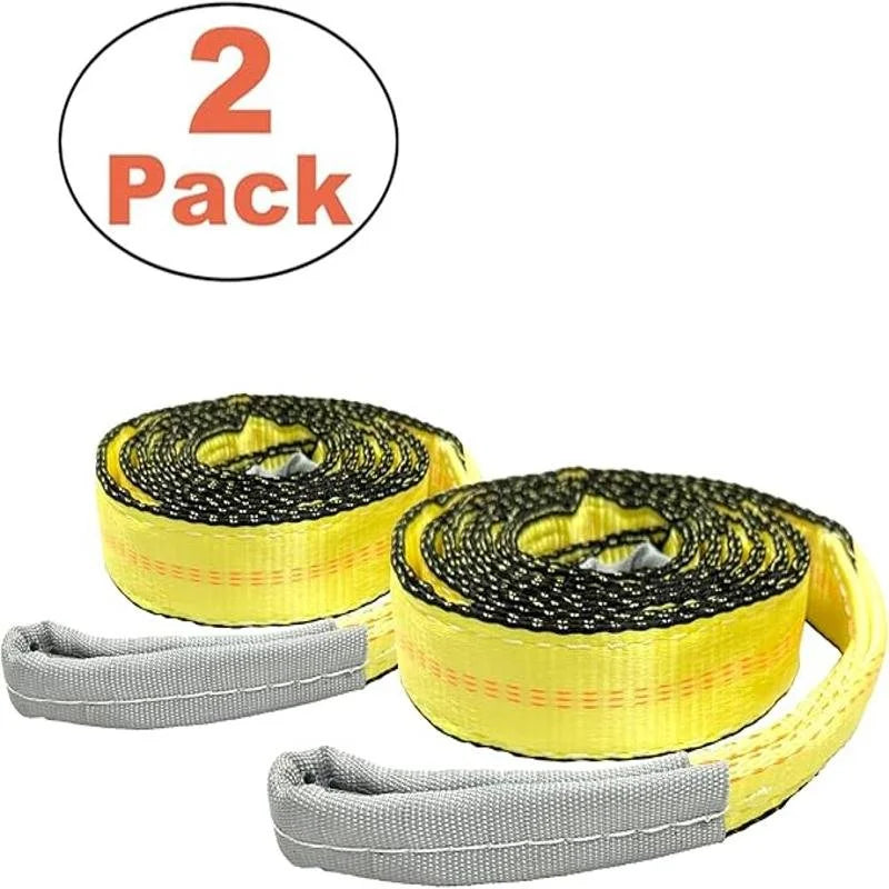 50mm x 4m Heavy Duty Vehicle Recovery Tow Strap for 4x4, Truck, SUV 2-Pack